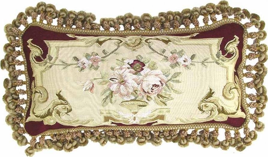 Provence Home Aubusson Silk Pillow Floral Tassel Beige 12x24: Provence Home Aubusson Silk Pillow Floral Tassel Beige 12x24 Enhance your home decor with this Elegant Floral and Tassel Silk Pillow, featuring a beautiful Aubusson style design that embodies royal sp