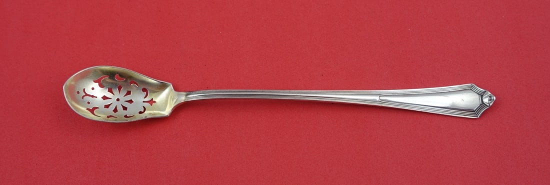 Gorham Plymouth Sterling Silver Olive Spoon Long Handle 7.5": Gorham Plymouth Sterling Silver Olive Spoon Long Handle 7.5" This exquisite olive spoon is part of the Plymouth pattern by Gorham, renowned for its elegant design. Crafted from high-quality sterling s