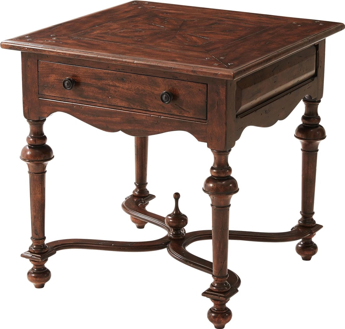 Theodore Alexander Mahogany Heirloom Square Side Table (1 of 2)
