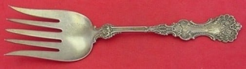 Whiting Pompadour Sterling Silver Sardine Fork Monogrammed 5 5/8": Whiting Pompadour Sterling Silver Sardine Fork Monogrammed 5 5/8" This exquisite sardine fork is crafted from sterling silver and features the elegant Pompadour pattern by Whiting. Measuring 5 5/8 inc