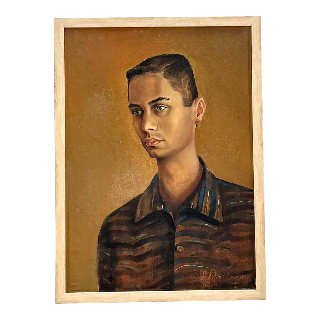 Vintage Double-Sided Bohemian Portrait on Canvas 21.75 x 29.75: Vintage Double-Sided Bohemian Portrait on Canvas 21.75 x 29.75 Discover a unique artistic statement with this captivating vintage double-sided portrait on canvas. This exceptional piece features a com