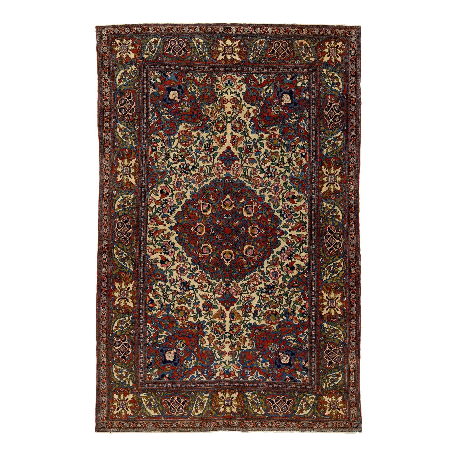Antique Kerman Persian Wool Rug 4'7 x 7'2 Rosette Design: Antique Kerman Persian Wool Rug 4'7 x 7'2 Rosette Design Enhance your space with this exquisite Antique Kerman Persian rug, hand-knotted with care and dating back to the 1920s. Featuring a vibrant flo