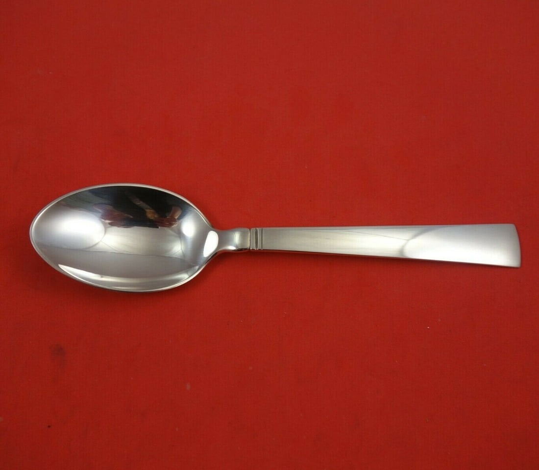Georg Jensen Blok Acadia Sterling Silver Dessert Spoon 6.75 Inch: Georg Jensen Blok Acadia Sterling Silver Dessert Spoon 6.75 Inch Discover the exquisite craftsmanship of the Blok - Acadia dessert spoon by Georg Jensen, a stunning piece made from high-quality sterli