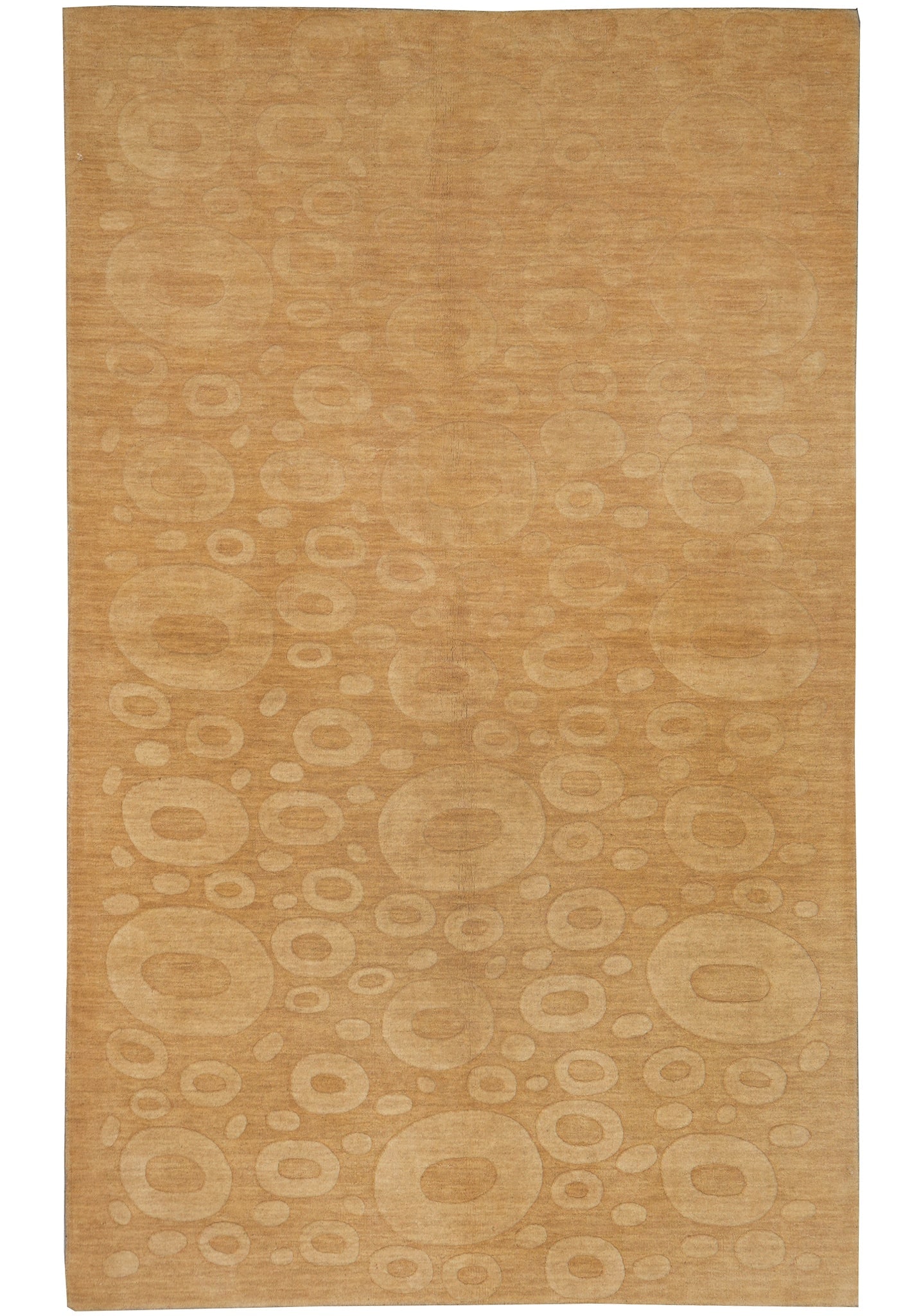 Contemporary Handmade Golden Wool Rug 5.1 x 7.10 (1 of 11)