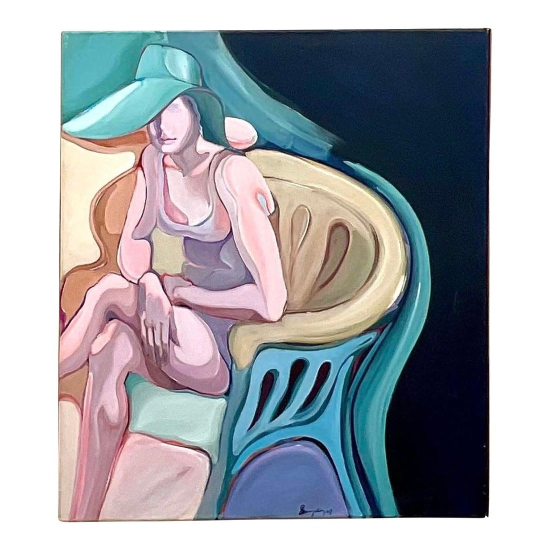 1969 Large Abstract Expressionist Oil Painting Signed Original Canvas Art: 1969 Large Abstract Expressionist Oil Painting Signed Original Canvas Art This original oil painting from 1969 exemplifies the dynamic style of Abstract Expressionism. Monumental in size, it features