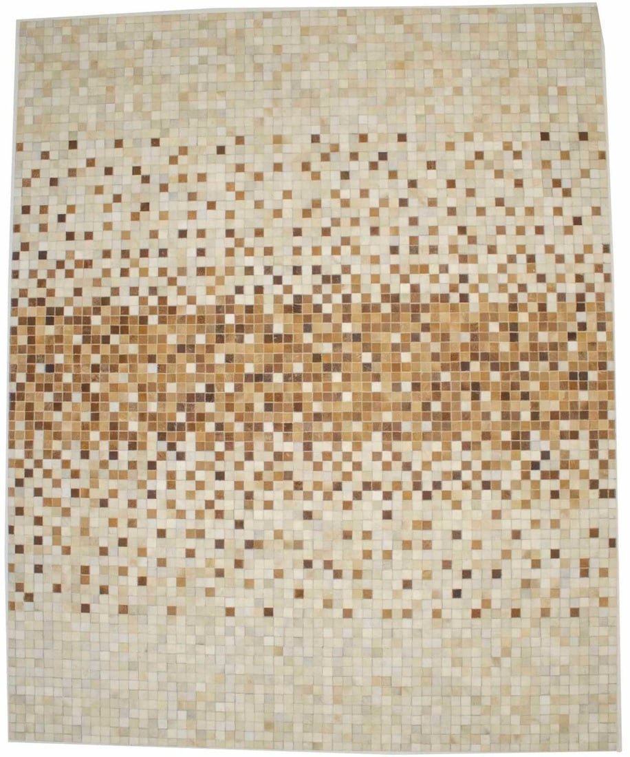 Handcrafted Beige Brown Cowhide Patchwork Modern Area Rug 8'0 x 10'0: Handcrafted Beige Brown Cowhide Patchwork Modern Area Rug 8'0 x 10'0 Transform your space with this stunning Handcrafted Beige Brown Cowhide Patchwork Oriental Rug. Measuring 8' x 10', this modern are