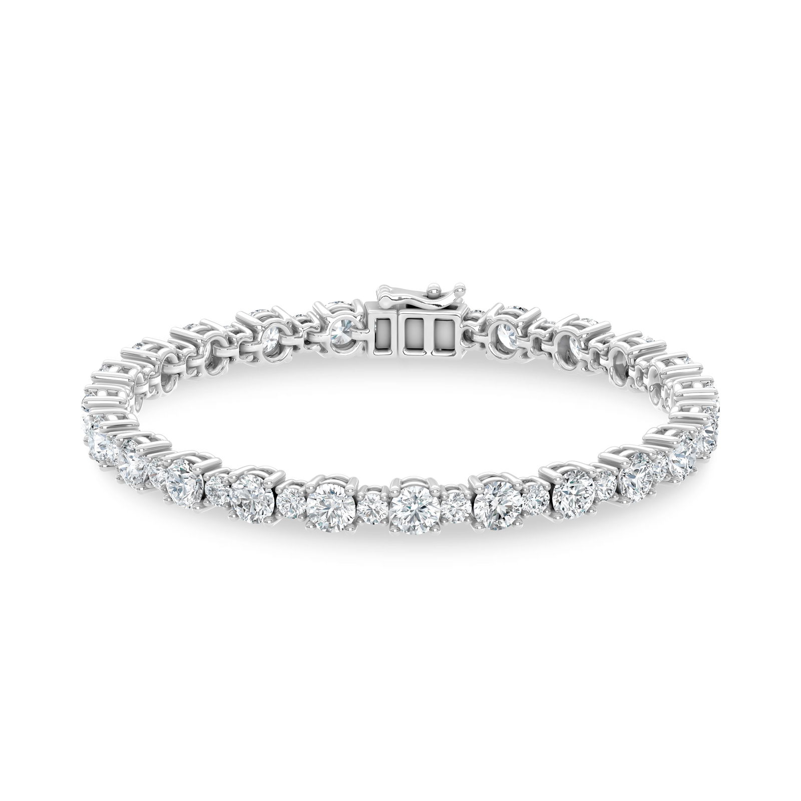 14K White Gold Lab Grown Diamond 9 1/3 Ct.Tw. Fancy Bracelet: 14K White Gold Lab Grown Diamond 9 1/3 Ct.Tw. Fancy Bracelet Designed in polished 14K White Gold, this fashion bracelet features lab grown diamonds totaling 9 1/3 Ct.Tw., offering refined elegance and