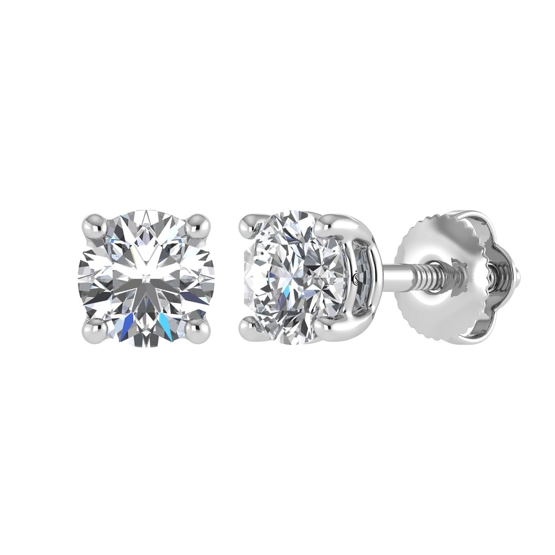 14K White Gold Lab Grown Diamond 4 Ct.Tw. IGI certified VS F+ Solitaire Studs (Available in 2ct to: 14K White Gold Lab Grown Diamond 4 Ct.Tw. IGI certified VS F+ Solitaire Studs (Available in 2ct to 4ct) These white gold studs present 4 Ct.Tw. of IGI-certified lab-grown diamonds for ultimate brillia