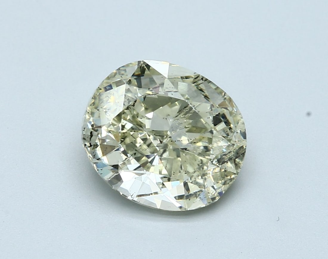 Loose Diamond - OVAL 4.02ct Fancy Light Brownish Greenish Yellow I1: Loose Diamond - OVAL 4.02ct Fancy Light Brownish Greenish Yellow I1 Source: Natural Shape: OVAL Carats: 4.02 Color: Fancy Light Brownish Greenish Yellow Certification: GIA Video: