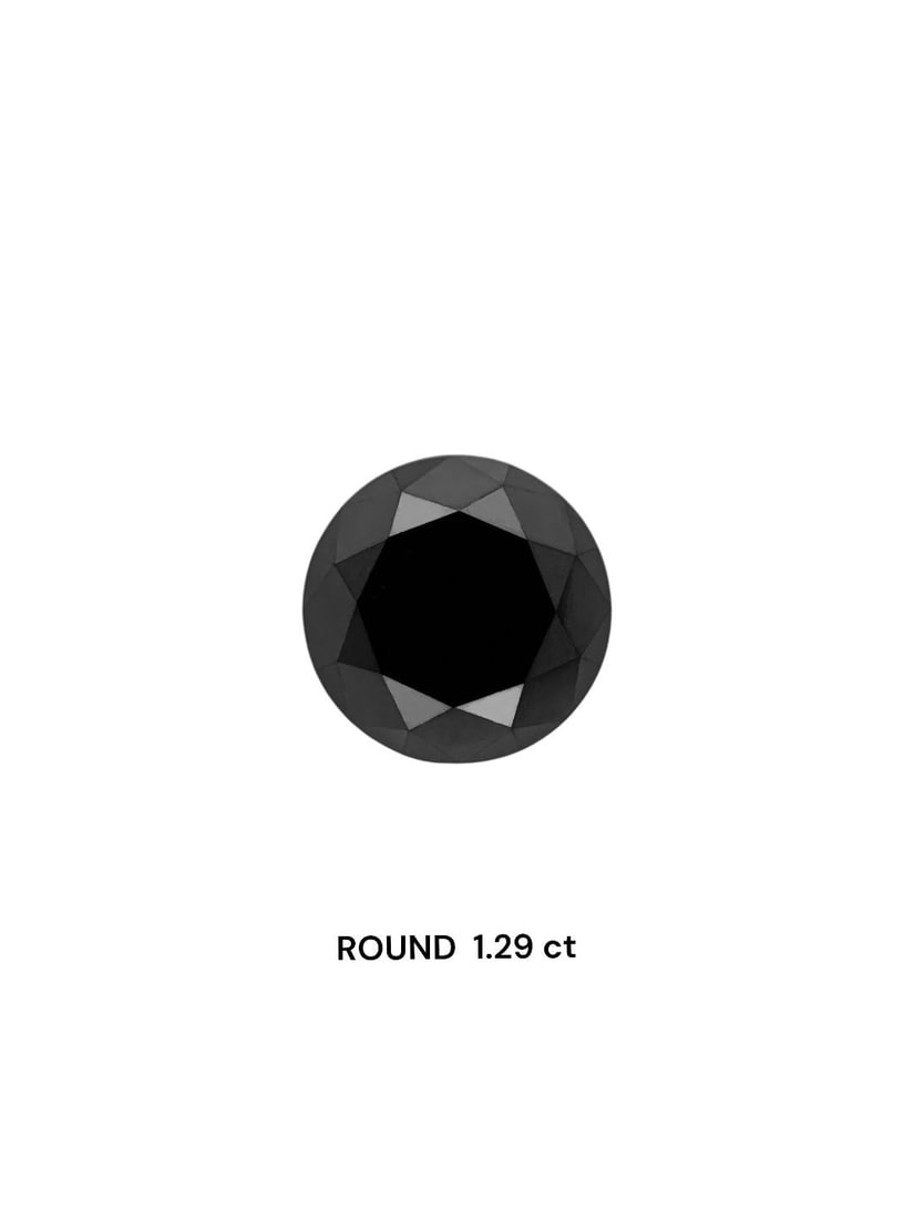 Loose Diamond - ROUND 1.29ct Black: Loose Diamond - ROUND 1.29ct Black Source: Natural Shape: ROUND Carats: 1.29 Color: Black Certification: IGI Video: