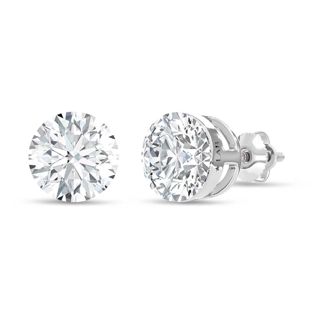 14K White Gold Lab Grown Diamond 4 Ct.Tw. Float Invisible Stud Earrings: 14K White Gold Lab Grown Diamond 4 Ct.Tw. Float Invisible Stud Earrings An elevated expression of luxury, these 14K white gold studs feature 4 Ct.Tw. of lab-grown diamonds in a flawless invisible sett