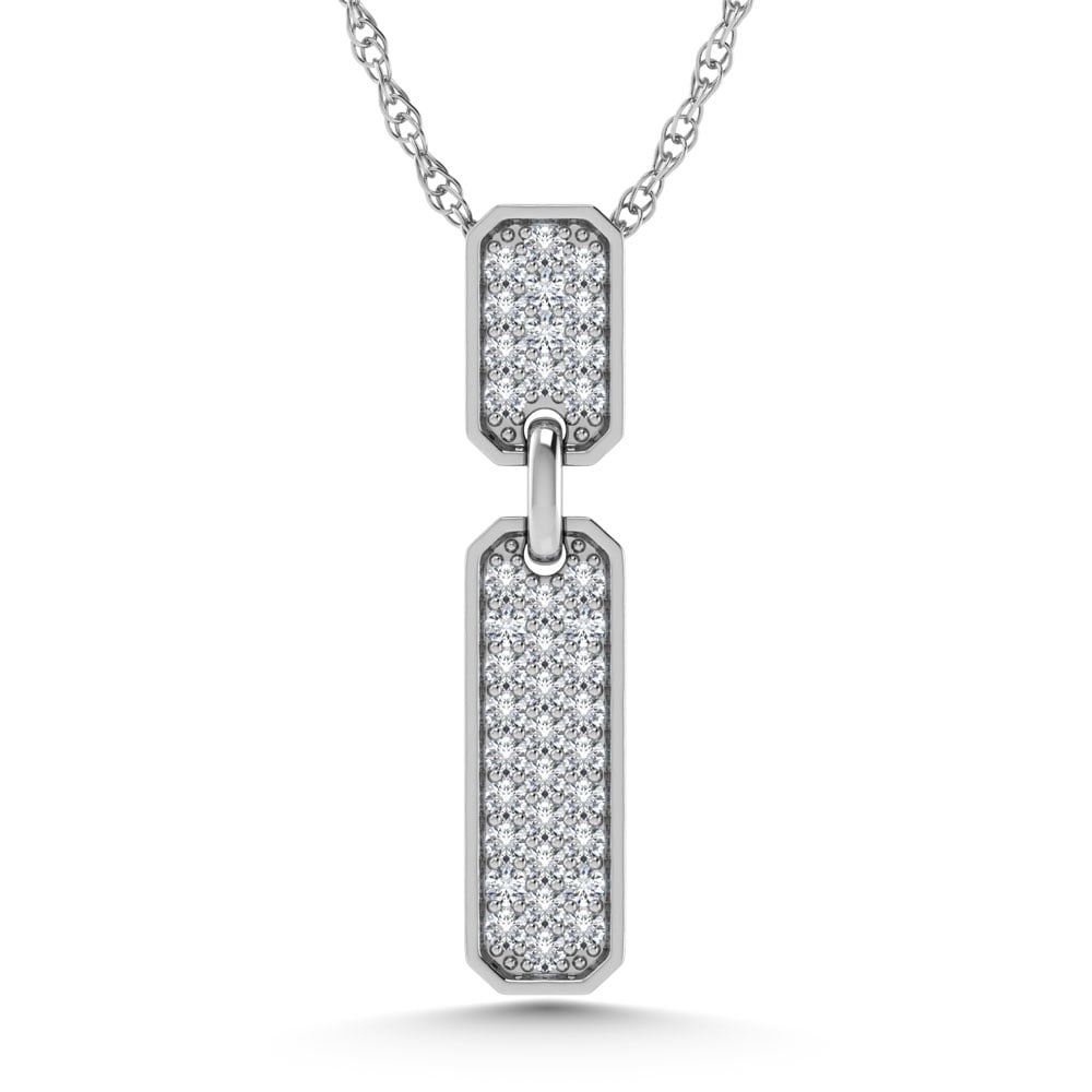 14K White Gold 1/5 Ct.Tw. Diamond Fashion Pendant: 14K White Gold 1/5 Ct.Tw. Diamond Fashion Pendant 14k White Gold Stone Color: G-h Stone Clarity: Si3 This item may take 2-5 weeks for shipping. PLEASE NOTE: Framed, Large, or heavy items do not have s