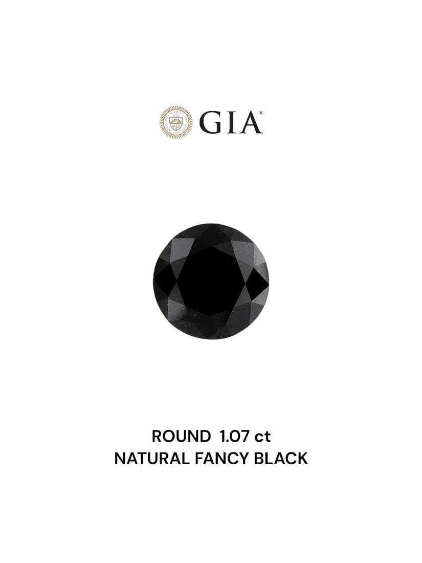 Loose Diamond - ROUND 1.07ct Fancy Black VVS2: Loose Diamond - ROUND 1.07ct Fancy Black VVS2 Source: Natural Shape: ROUND Carats: 1.07 Color: Fancy Black Certification: GIA Video:
