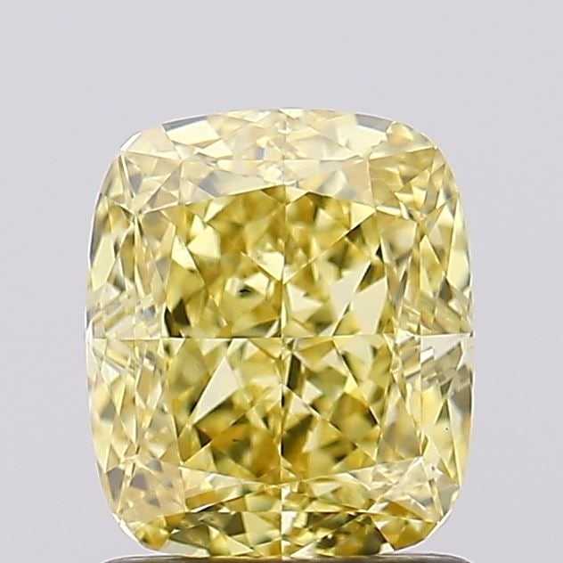 Loose Diamond - CUSHION MODIFIED 1.54ct Fancy Vivid Yellow VS2: Loose Diamond - CUSHION MODIFIED 1.54ct Fancy Vivid Yellow VS2 Source: This is a real non-mined Diamond that has been grown in a lab Shape: CUSHION MODIFIED Carats: 1.54 Color: Fancy Vivid Yellow Cert