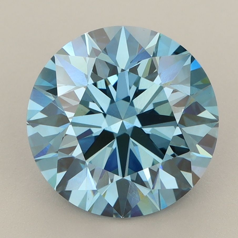 Ideal Loose Diamond - ROUND 4.03ct Fancy Vivid Blue VS1: Ideal Loose Diamond - ROUND 4.03ct Fancy Vivid Blue VS1 Source: This is a real non-mined Diamond that has been grown in a lab Shape: ROUND Carats: 4.03 Color: Fancy Vivid Blue Certification: IGI Video
