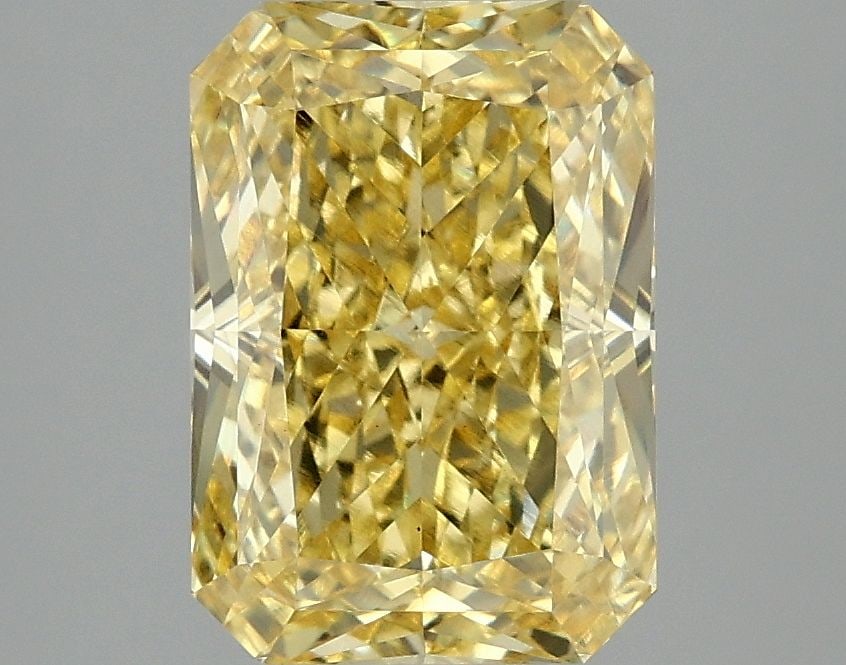 Loose Diamond - RADIANT 3.1ct Fancy Vivid Yellow VS1: Loose Diamond - RADIANT 3.1ct Fancy Vivid Yellow VS1 Source: This is a real non-mined Diamond that has been grown in a lab Shape: RADIANT Carats: 3.1 Color: Fancy Vivid Yellow Certification: IGI Video