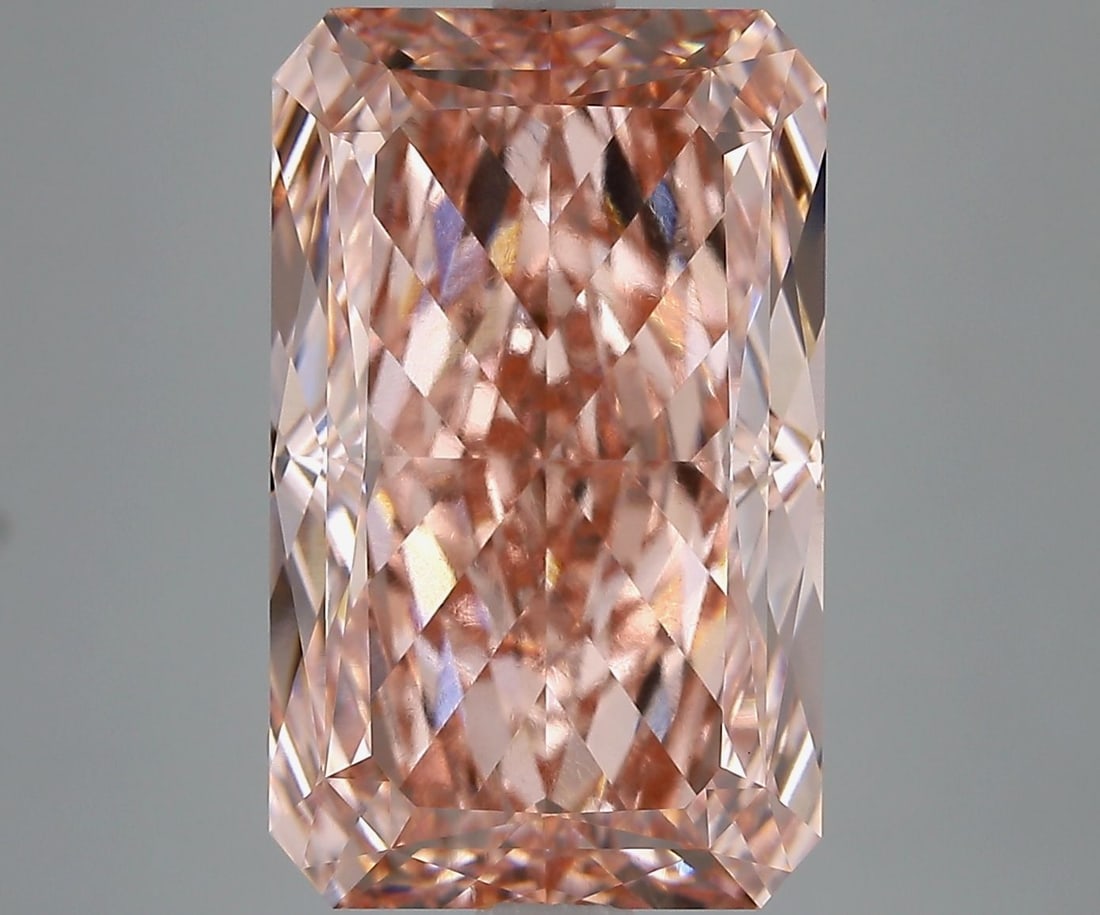 Loose Diamond - RADIANT 9.11ct Fancy Intense Brownish Pink VVS2: Loose Diamond - RADIANT 9.11ct Fancy Intense Brownish Pink VVS2 Source: This is a real non-mined Diamond that has been grown in a lab Shape: RADIANT Carats: 9.11 Color: Fancy Intense Brownish Pink Cer
