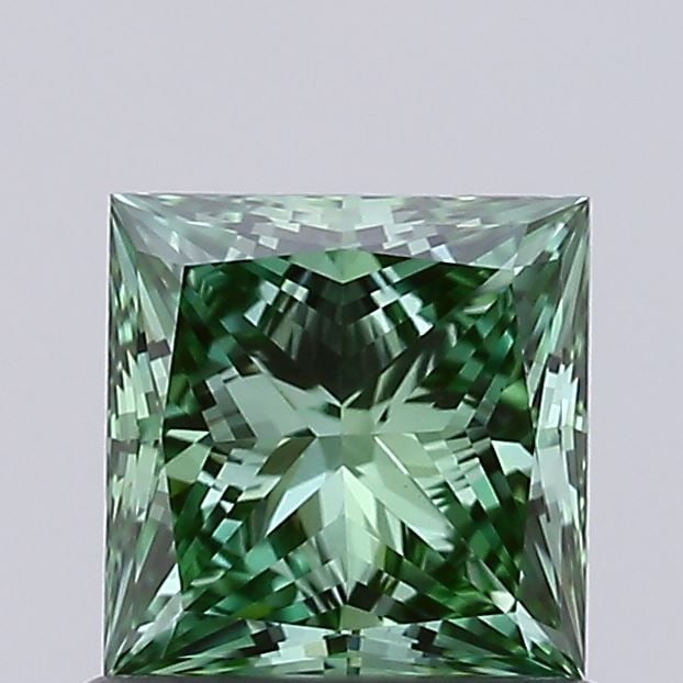 Loose Diamond - PRINCESS 0.74ct Fancy Vivid Green VS1: Loose Diamond - PRINCESS 0.74ct Fancy Vivid Green VS1 Source: This is a real non-mined Diamond that has been grown in a lab Shape: PRINCESS Carats: 0.74 Color: Fancy Vivid Green Certification: IGI Vid