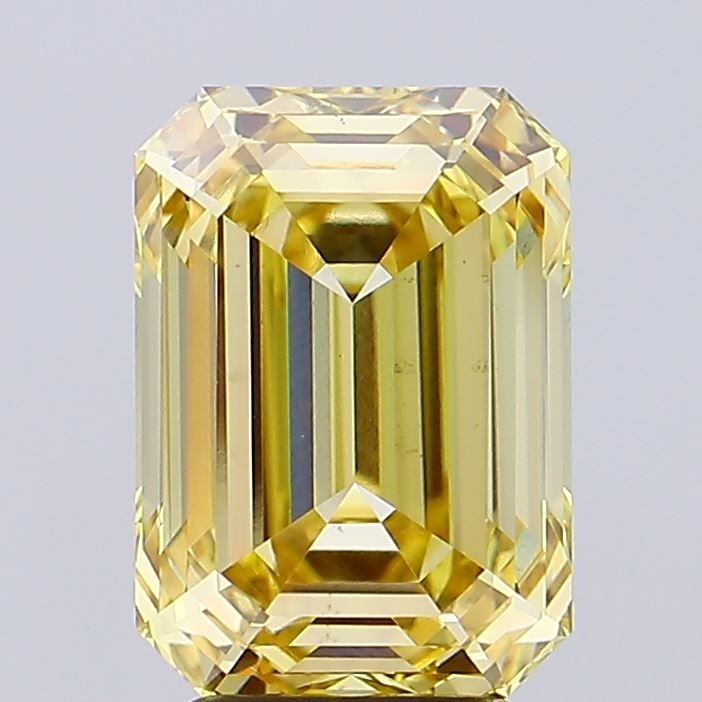 Loose Diamond - EMERALD 5.02ct Fancy Intense Yellow VS1: Loose Diamond - EMERALD 5.02ct Fancy Intense Yellow VS1 Source: This is a real non-mined Diamond that has been grown in a lab Shape: EMERALD Carats: 5.02 Color: Fancy Intense Yellow Certification: IGI