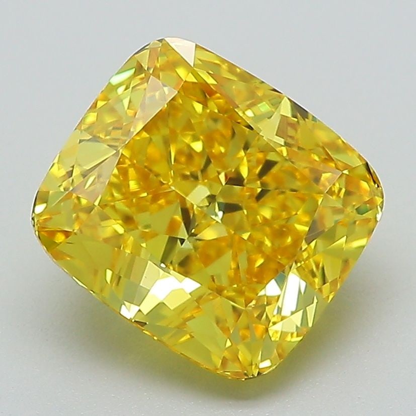Loose Diamond - CUSHION MODIFIED 3.25ct Fancy Vivid Yellow VS1: Loose Diamond - CUSHION MODIFIED 3.25ct Fancy Vivid Yellow VS1 Source: This is a real non-mined Diamond that has been grown in a lab Shape: CUSHION MODIFIED Carats: 3.25 Color: Fancy Vivid Yellow Cert