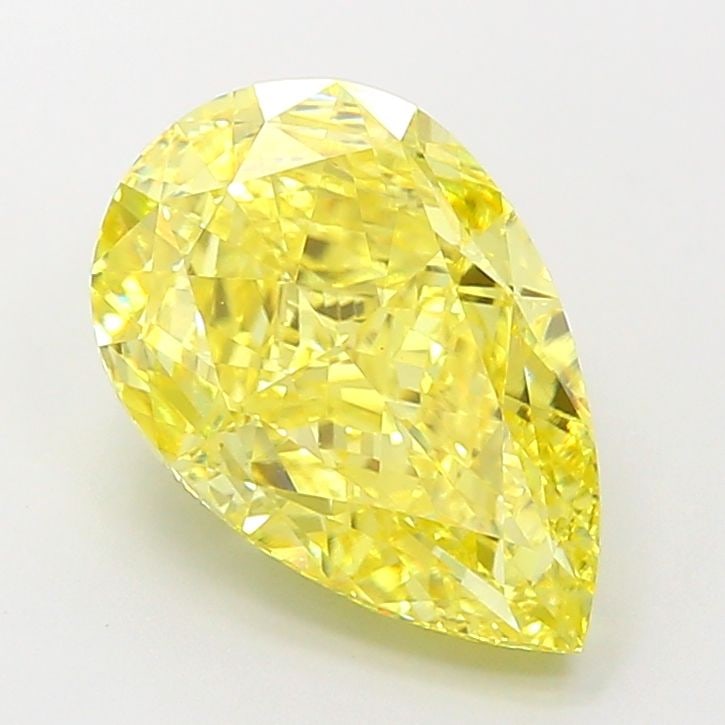 Loose Diamond - PEAR 4.31ct Fancy Vivid Yellow VS1: Loose Diamond - PEAR 4.31ct Fancy Vivid Yellow VS1 Source: This is a real non-mined Diamond that has been grown in a lab Shape: PEAR Carats: 4.31 Color: Fancy Vivid Yellow Certification: IGI Video: