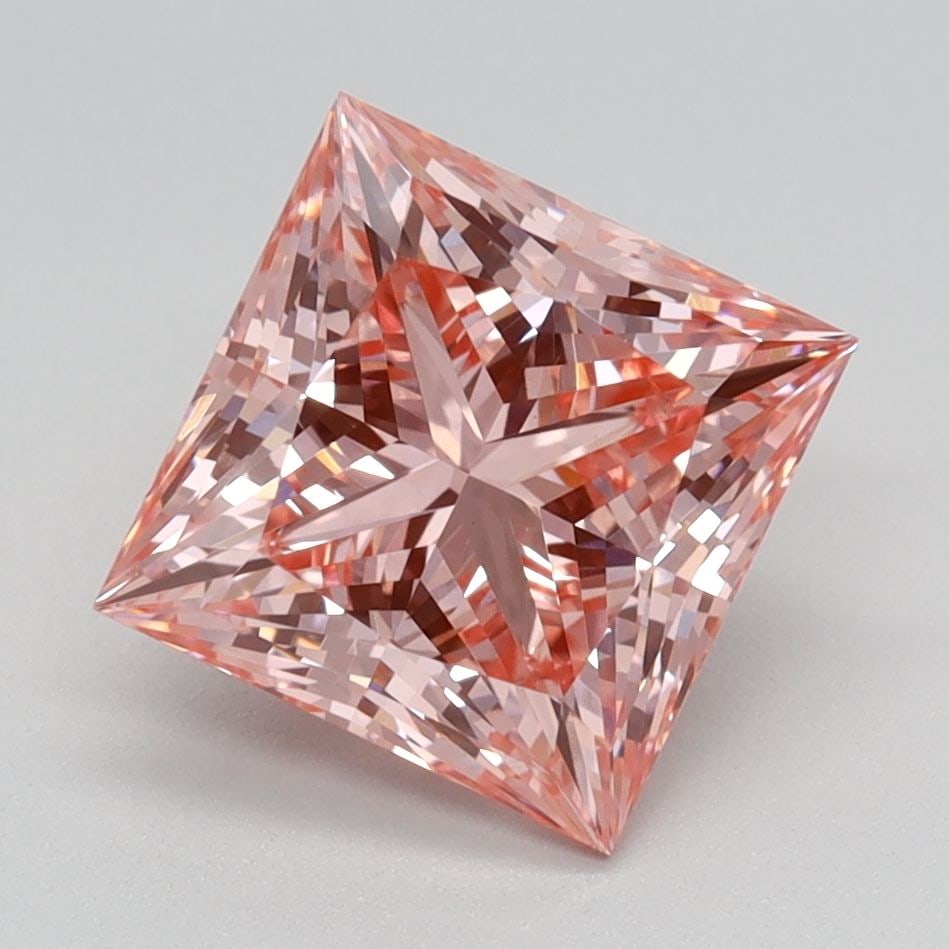Loose Diamond - PRINCESS 2.1ct Fancy Vivid Pink VS1: Loose Diamond - PRINCESS 2.1ct Fancy Vivid Pink VS1 Source: This is a real non-mined Diamond that has been grown in a lab Shape: PRINCESS Carats: 2.1 Color: Fancy Vivid Pink Certification: IGI Video:
