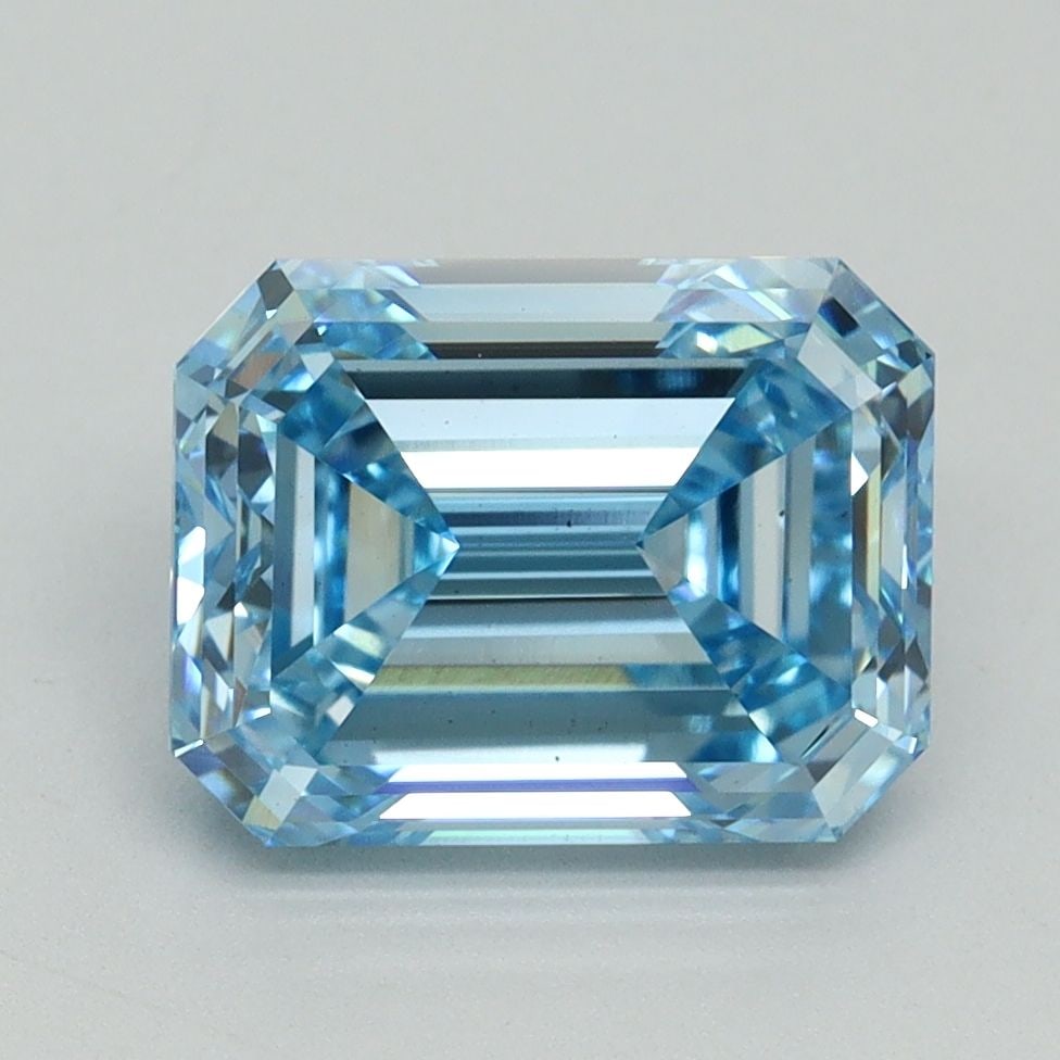 Loose Diamond - EMERALD 3.27ct Fancy Intense Blue VS2: Loose Diamond - EMERALD 3.27ct Fancy Intense Blue VS2 Source: This is a real non-mined Diamond that has been grown in a lab Shape: EMERALD Carats: 3.27 Color: Fancy Intense Blue Certification: IGI Vid
