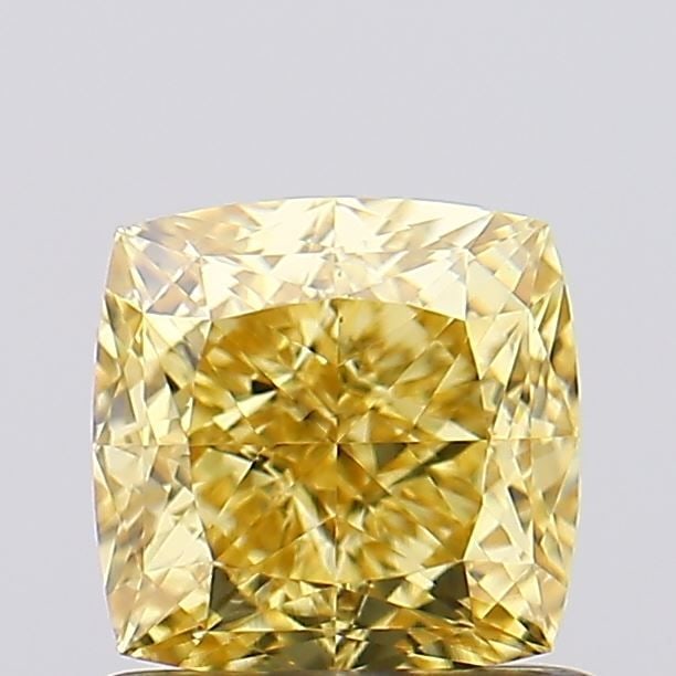 Loose Diamond - CUSHION MODIFIED 1.11ct Fancy Intense Yellow VS2: Loose Diamond - CUSHION MODIFIED 1.11ct Fancy Intense Yellow VS2 Source: This is a real non-mined Diamond that has been grown in a lab Shape: CUSHION MODIFIED Carats: 1.11 Color: Fancy Intense Yellow