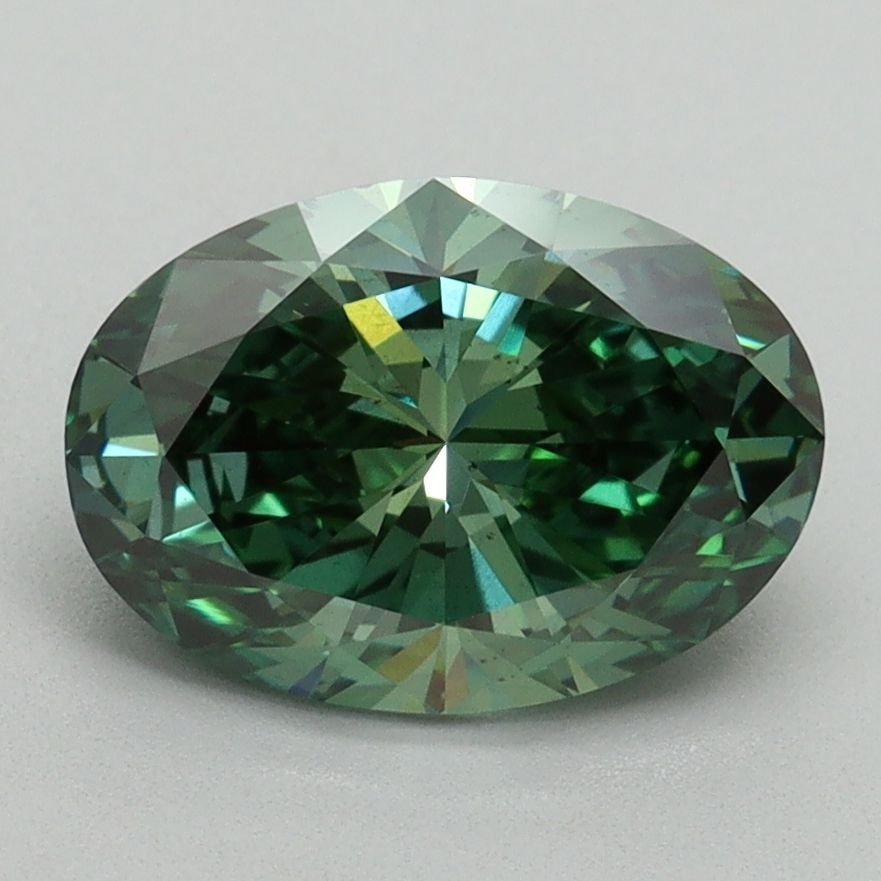 Loose Diamond - OVAL 2.01ct Fancy Vivid Green VS2: Loose Diamond - OVAL 2.01ct Fancy Vivid Green VS2 Source: This is a real non-mined Diamond that has been grown in a lab Shape: OVAL Carats: 2.01 Color: Fancy Vivid Green Certification: IGI Video: