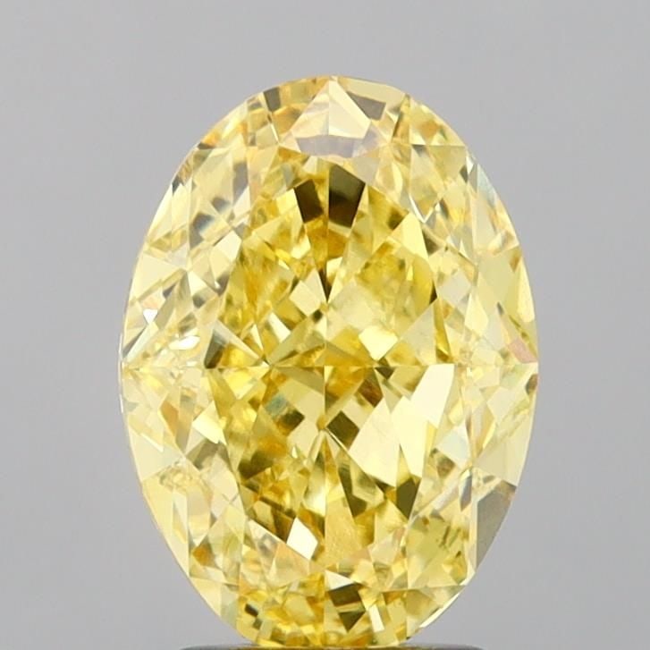 Loose Diamond - OVAL 3.04ct Fancy Vivid Yellow VVS2: Loose Diamond - OVAL 3.04ct Fancy Vivid Yellow VVS2 Source: This is a real non-mined Diamond that has been grown in a lab Shape: OVAL Carats: 3.04 Color: Fancy Vivid Yellow Certification: IGI Video: