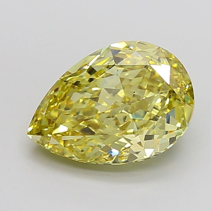 Loose Diamond - PEAR 6.52ct Fancy Vivid Yellow VS1: Loose Diamond - PEAR 6.52ct Fancy Vivid Yellow VS1 Source: This is a real non-mined Diamond that has been grown in a lab Shape: PEAR Carats: 6.52 Color: Fancy Vivid Yellow Certification: IGI Video: