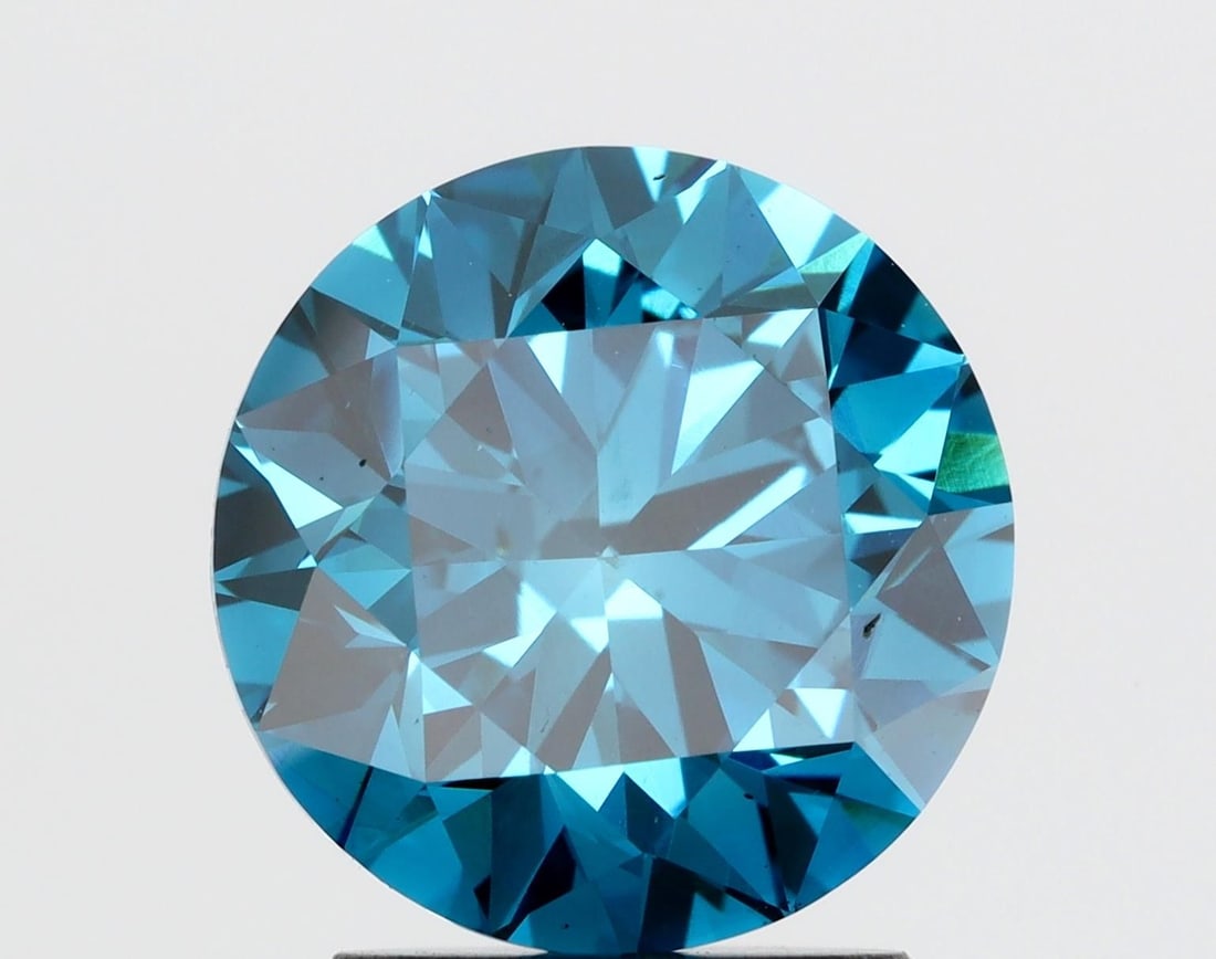 Loose Diamond - ROUND 2.29ct Fancy Blue VS2: Loose Diamond - ROUND 2.29ct Fancy Blue VS2 Source: This is a real non-mined Diamond that has been grown in a lab Shape: ROUND Carats: 2.29 Color: Fancy Blue Certification: NONE Video: