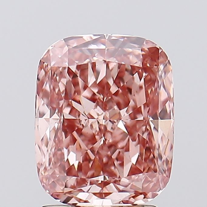 Loose Diamond - CUSHION MODIFIED 2.46ct Fancy Intense Brown Pink VS1: Loose Diamond - CUSHION MODIFIED 2.46ct Fancy Intense Brown Pink VS1 Source: This is a real non-mined Diamond that has been grown in a lab Shape: CUSHION MODIFIED Carats: 2.46 Color: Fancy Intense Bro