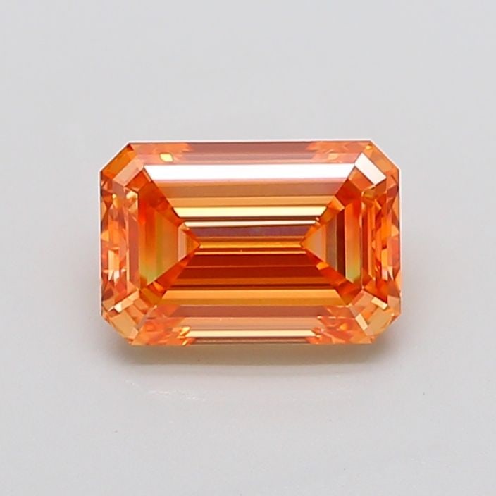 Loose Diamond - EMERALD 2.56ct Fancy Vivid Pinkish Orange VVS2: Loose Diamond - EMERALD 2.56ct Fancy Vivid Pinkish Orange VVS2 Source: This is a real non-mined Diamond that has been grown in a lab Shape: EMERALD Carats: 2.56 Color: Fancy Vivid Pinkish Orange Certi