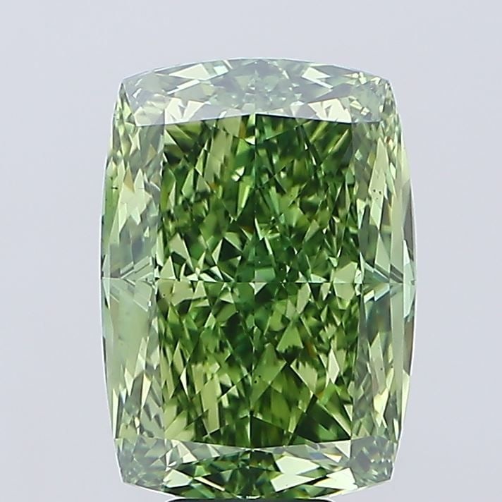Loose Diamond - CUSHION MODIFIED 10.01ct Fancy Vivid Green VS1: Loose Diamond - CUSHION MODIFIED 10.01ct Fancy Vivid Green VS1 Source: This is a real non-mined Diamond that has been grown in a lab Shape: CUSHION MODIFIED Carats: 10.01 Color: Fancy Vivid Green Cert
