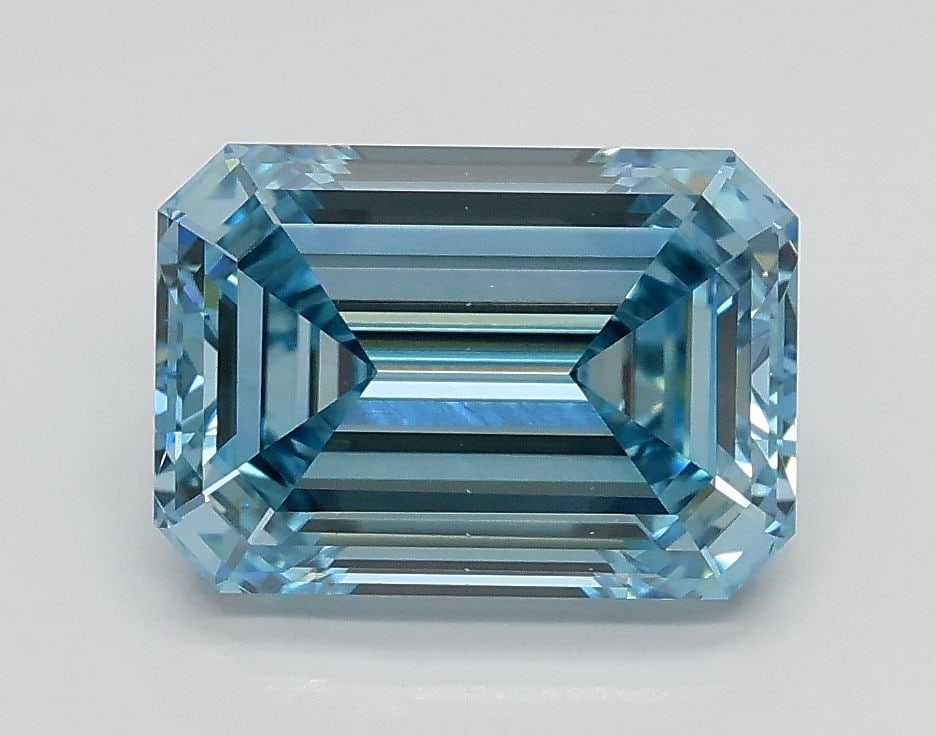 Loose Diamond - EMERALD 2.06ct Fancy Intense Blue VS1: Loose Diamond - EMERALD 2.06ct Fancy Intense Blue VS1 Source: This is a real non-mined Diamond that has been grown in a lab Shape: EMERALD Carats: 2.06 Color: Fancy Intense Blue Certification: IGI Vid