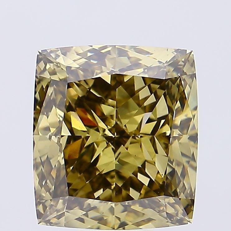 Loose Diamond - CUSHION 15.45ct Fancy Gray Yellow VS1: Loose Diamond - CUSHION 15.45ct Fancy Gray Yellow VS1 Source: This is a real non-mined Diamond that has been grown in a lab Shape: CUSHION Carats: 15.45 Color: Fancy Gray Yellow Certification: IGI Vid