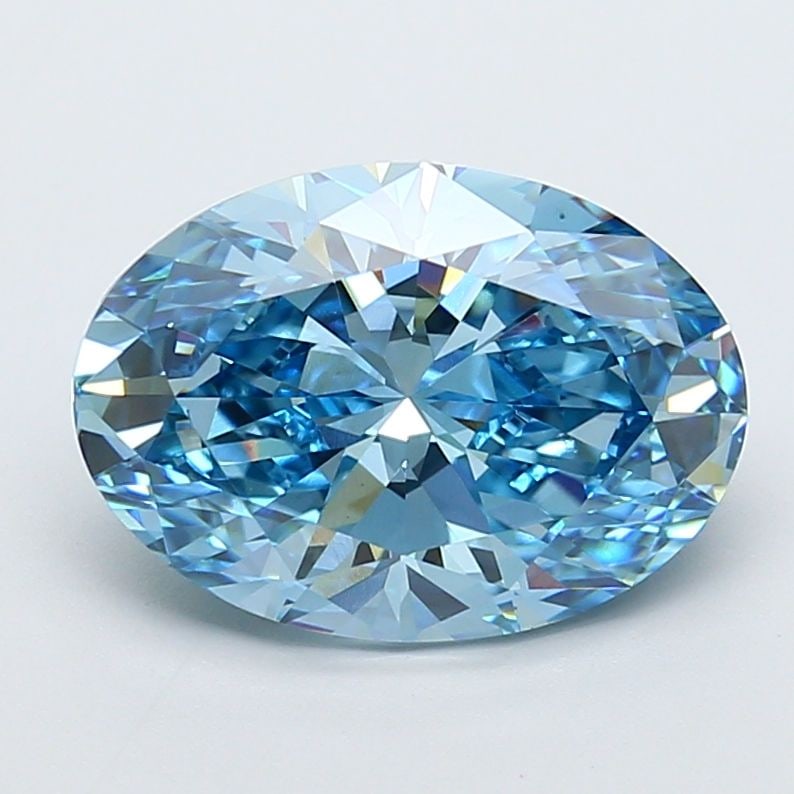 Loose Diamond - OVAL 5.04ct Fancy Vivid Blue VS1: Loose Diamond - OVAL 5.04ct Fancy Vivid Blue VS1 Source: This is a real non-mined Diamond that has been grown in a lab Shape: OVAL Carats: 5.04 Color: Fancy Vivid Blue Certification: IGI Video: