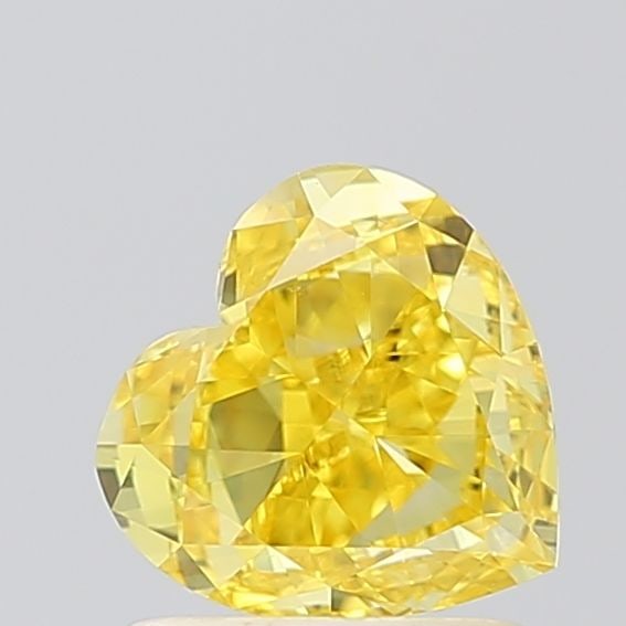 Loose Diamond - HEART 1.09ct Fancy Vivid Yellow VS2: Loose Diamond - HEART 1.09ct Fancy Vivid Yellow VS2 Source: This is a real non-mined Diamond that has been grown in a lab Shape: HEART Carats: 1.09 Color: Fancy Vivid Yellow Certification: IGI Video: