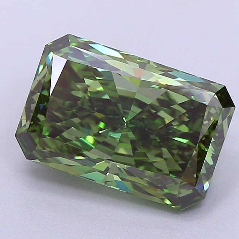 Loose Diamond - RADIANT 5.02ct Fancy Vivid Green VS2: Loose Diamond - RADIANT 5.02ct Fancy Vivid Green VS2 Source: This is a real non-mined Diamond that has been grown in a lab Shape: RADIANT Carats: 5.02 Color: Fancy Vivid Green Certification: IGI Video