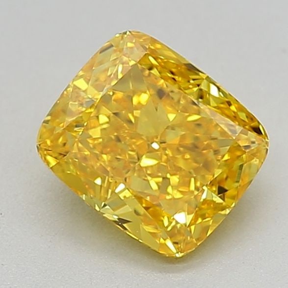 Loose Diamond - CUSHION MODIFIED 1.06ct Fancy Vivid Yellow VS1: Loose Diamond - CUSHION MODIFIED 1.06ct Fancy Vivid Yellow VS1 Source: This is a real non-mined Diamond that has been grown in a lab Shape: CUSHION MODIFIED Carats: 1.06 Color: Fancy Vivid Yellow Cert