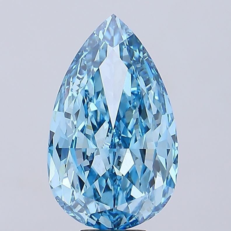 Loose Diamond - PEAR 12.09ct Fancy Vivid Blue VVS2: Loose Diamond - PEAR 12.09ct Fancy Vivid Blue VVS2 Source: This is a real non-mined Diamond that has been grown in a lab Shape: PEAR Carats: 12.09 Color: Fancy Vivid Blue Certification: IGI Video: