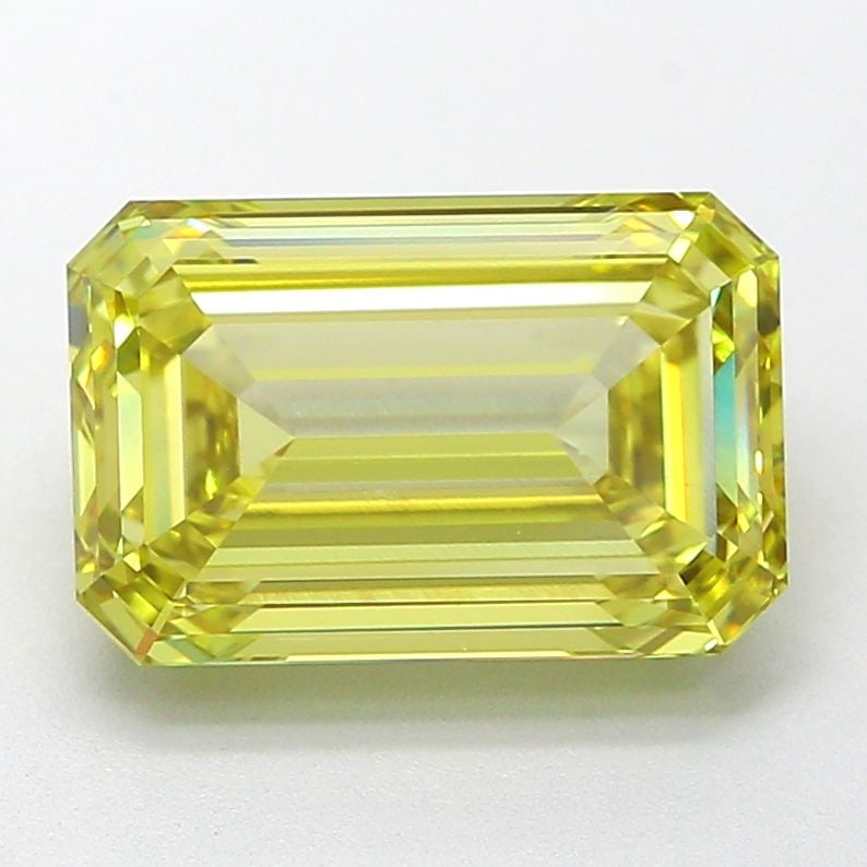 Loose Diamond - EMERALD 5.21ct Fancy Intense Yellow VS1: Loose Diamond - EMERALD 5.21ct Fancy Intense Yellow VS1 Source: This is a real non-mined Diamond that has been grown in a lab Shape: EMERALD Carats: 5.21 Color: Fancy Intense Yellow Certification: IGI