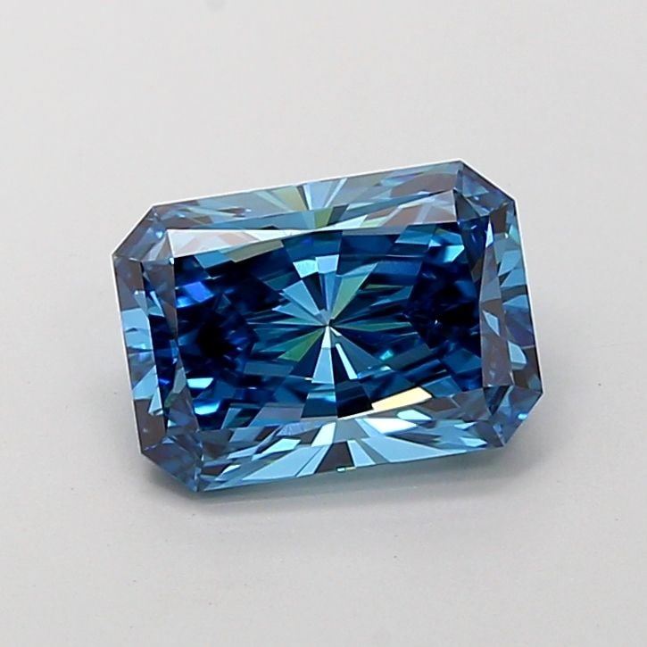 Loose Diamond - RADIANT 2.55ct Fancy Vivid Blue VS1: Loose Diamond - RADIANT 2.55ct Fancy Vivid Blue VS1 Source: This is a real non-mined Diamond that has been grown in a lab Shape: RADIANT Carats: 2.55 Color: Fancy Vivid Blue Certification: IGI Video: