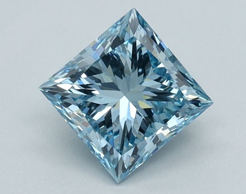 Loose Diamond - PRINCESS 0.9ct Fancy Vivid Blue VS1: Loose Diamond - PRINCESS 0.9ct Fancy Vivid Blue VS1 Source: This is a real non-mined Diamond that has been grown in a lab Shape: PRINCESS Carats: 0.9 Color: Fancy Vivid Blue Certification: IGI Video:
