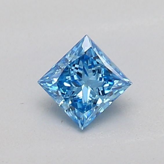 Loose Diamond - PRINCESS 0.18ct Fancy Vivid Blue VS2: Loose Diamond - PRINCESS 0.18ct Fancy Vivid Blue VS2 Source: This is a real non-mined Diamond that has been grown in a lab Shape: PRINCESS Carats: 0.18 Color: Fancy Vivid Blue Certification: IGI Video