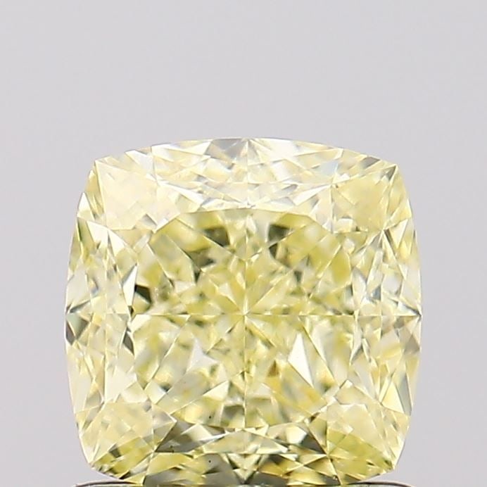 Loose Diamond - CUSHION MODIFIED 1.13ct Fancy Yellow VS1: Loose Diamond - CUSHION MODIFIED 1.13ct Fancy Yellow VS1 Source: This is a real non-mined Diamond that has been grown in a lab Shape: CUSHION MODIFIED Carats: 1.13 Color: Fancy Yellow Certification: I
