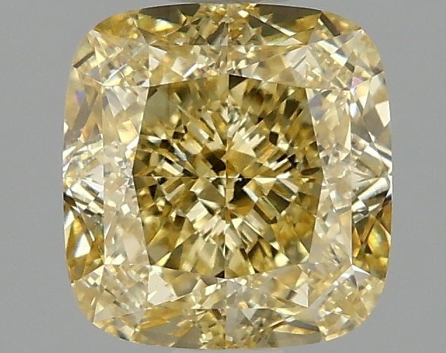 Loose Diamond - CUSHION MODIFIED 2.09ct Fancy Intense Yellow VS1: Loose Diamond - CUSHION MODIFIED 2.09ct Fancy Intense Yellow VS1 Source: This is a real non-mined Diamond that has been grown in a lab Shape: CUSHION MODIFIED Carats: 2.09 Color: Fancy Intense Yellow