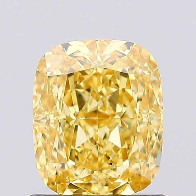 Loose Diamond - CUSHION MODIFIED 1.03ct Fancy Vivid Yellow VS1: Loose Diamond - CUSHION MODIFIED 1.03ct Fancy Vivid Yellow VS1 Source: This is a real non-mined Diamond that has been grown in a lab Shape: CUSHION MODIFIED Carats: 1.03 Color: Fancy Vivid Yellow Cert