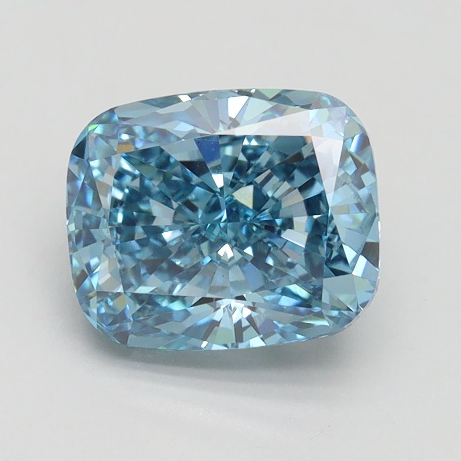Loose Diamond - CUSHION BRILLIANT 2.52ct Fancy Vivid Blue VS1: Loose Diamond - CUSHION BRILLIANT 2.52ct Fancy Vivid Blue VS1 Source: This is a real non-mined Diamond that has been grown in a lab Shape: CUSHION BRILLIANT Carats: 2.52 Color: Fancy Vivid Blue Certif